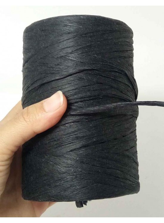 Çanta Aksesuar Siyah Renk Rafya İp