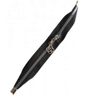 Çanta Aksesuar Siyah Renk Stoplu Fermuar Gümüş Metal 35 Cm