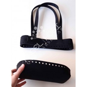 Çanta Aksesuar Siyah Süet Suni Deri, İkili Çanta Aparatı