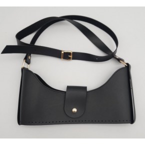 Çanta Aksesuar Siyah Suni Deri 120x2 cm Çanta Saplı Deri Seti Light Gold Metalli