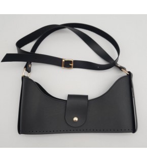 Çanta Aksesuar Siyah Suni Deri 120x2 cm Çanta Saplı Deri Seti Light Gold Metalli
