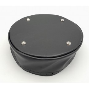 Çanta Aksesuar Siyah Suni Deri 22 cm Yuvarlak Yüksek Çanta Tabanı Gümüş Metalli