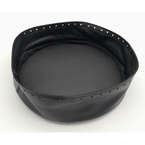 Çanta Aksesuar Siyah Suni Deri 22 cm Yuvarlak Yüksek Çanta Tabanı Light Gold Metalli