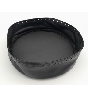 Çanta Aksesuar Siyah Suni Deri 22 cm Yuvarlak Yüksek Çanta Tabanı Light Gold Metalli