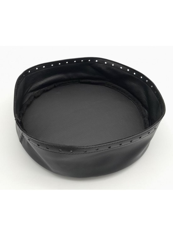 Çanta Aksesuar Siyah Suni Deri 22 cm Yuvarlak Yüksek Çanta Tabanı Light Gold Metalli