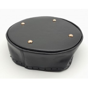 Çanta Aksesuar Siyah Suni Deri 22 cm Yuvarlak Yüksek Çanta Tabanı Light Gold Metalli