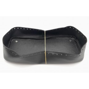 Çanta Aksesuar Siyah Suni Deri 28x13 cm Yüksek Çanta Tabanı Gümüş Metalli