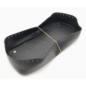 Çanta Aksesuar Siyah Suni Deri 28x13 cm Yüksek Çanta Tabanı Gümüş Metalli