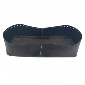 Çanta Aksesuar Siyah Suni Deri 28x13 cm Yüksek Çanta Tabanı Light Gold Metalli