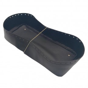 Çanta Aksesuar Siyah Suni Deri 28x13 cm Yüksek Çanta Tabanı Light Gold Metalli