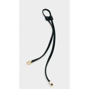 Çanta Aksesuar Siyah Suni Deri Dikişli Büzgü Light Gold Metalli