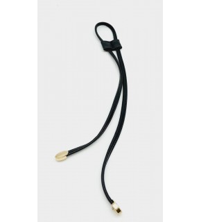 Çanta Aksesuar Siyah Suni Deri Dikişli Büzgü Light Gold Metalli