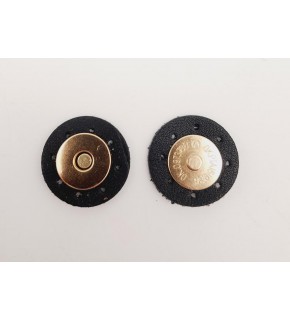 Çanta Aksesuar Siyah Suni Derili Mıknatıslı Çıtçıt Light Gold Metalli