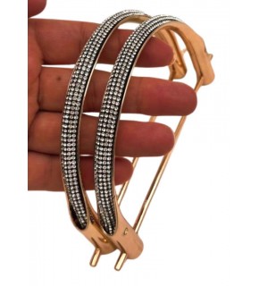 Çanta Aksesuar Siyah Taşlı  Üveyik Model Metal Çanta Sapı