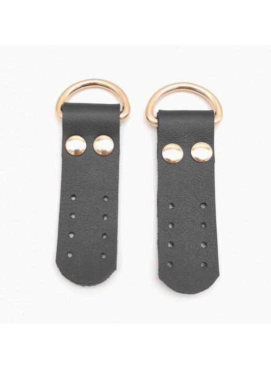 Çanta Aksesuar Siyah Tek Kat Suni Deri Sapucu Böce Light Gold Metalli