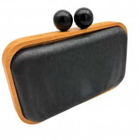 Çanta Aksesuar Siyah Toplu Ahşap Çanta Kalıbı