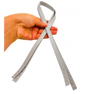 Çanta Aksesuar Slim Model 70x1.2 cm Suni Deri Açık Gri Renk Çift Çanta Sapı