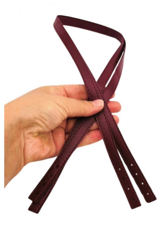 Çanta Aksesuar Slim Model 70x1.2 cm Suni Deri Bordo Renk Çift Çanta Sapı