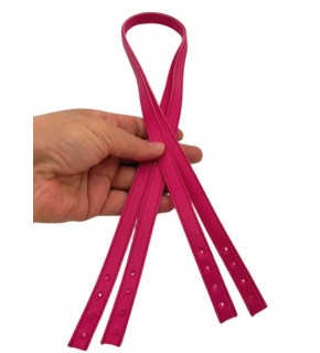 Çanta Aksesuar Slim Model 70x1.2 cm Suni Deri Fuşya Renk Çift Çanta Sapı