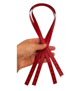 Çanta Aksesuar Slim Model 70x1.2 cm Suni Deri Kırmızı Renk Çift Çanta Sapı