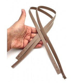 Çanta Aksesuar Slim Model 70x1.2 cm Suni Deri Koyu Bej Renk Çift Çanta Sapı