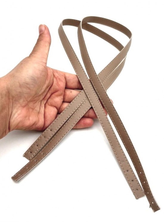 Çanta Aksesuar Slim Model 70x1.2 cm Suni Deri Koyu Bej Renk Çift Çanta Sapı Çanta Aksesuar Slim Model 70x1.2 cm Suni Deri Koyu Bej Renk Çift Çanta Sapı