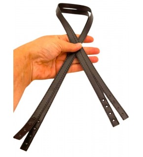 Çanta Aksesuar Slim Model 70x1.2 cm Suni Deri Koyu Kahve Renk Çift Çanta Sapı