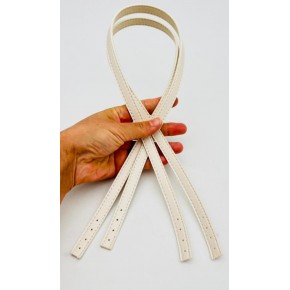 Çanta Aksesuar Slim Model 70x1.2 cm Suni Deri Krem  Renk Çift Çanta Sapı