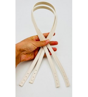 Çanta Aksesuar Slim Model 70x1.2 cm Suni Deri Krem  Renk Çift Çanta Sapı