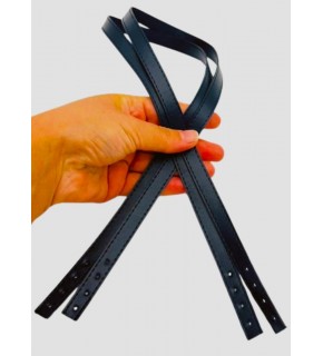 Çanta Aksesuar Slim Model 70x1.2 cm Suni Deri Lacivert Renk Çift Çanta Sapı