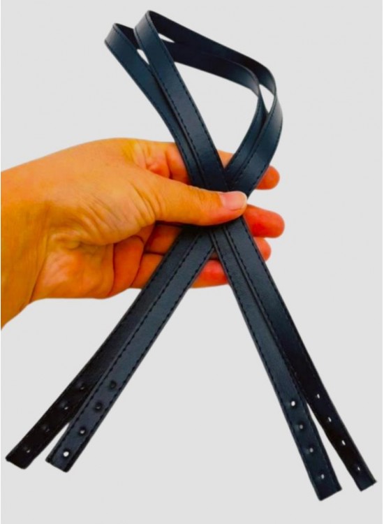 Çanta Aksesuar Slim Model 70x1.2 cm Suni Deri Lacivert Renk Çift Çanta Sapı