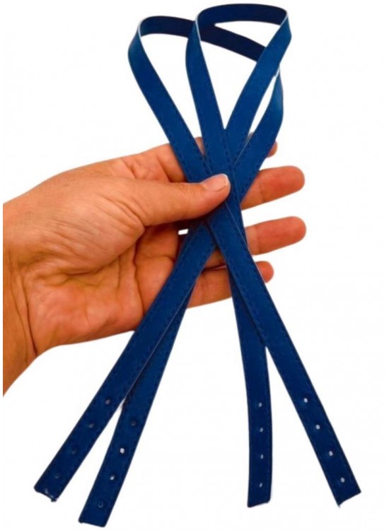 Çanta Aksesuar Slim Model 70x1.2 cm Suni Deri Saks Mavi Renk Çift Çanta Sapı