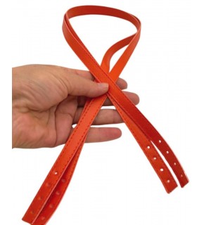 Çanta Aksesuar Slim Model 70x1.2 cm Suni Deri Turuncu Renk Çift Çanta Sapı