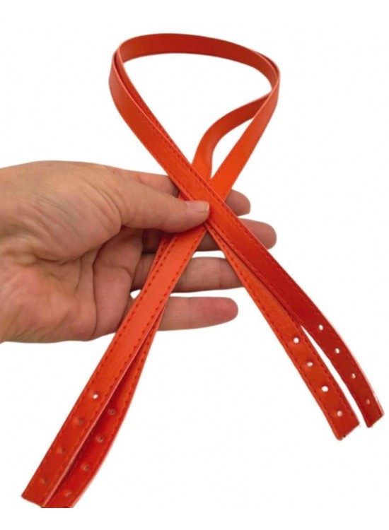 Çanta Aksesuar Slim Model 70x1.2 cm Suni Deri Turuncu Renk Çift Çanta Sapı