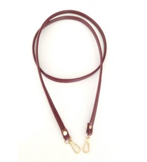 Çanta Aksesuar Spagetti Model Çanta Sapı Bordo Renk Light Gold Metal