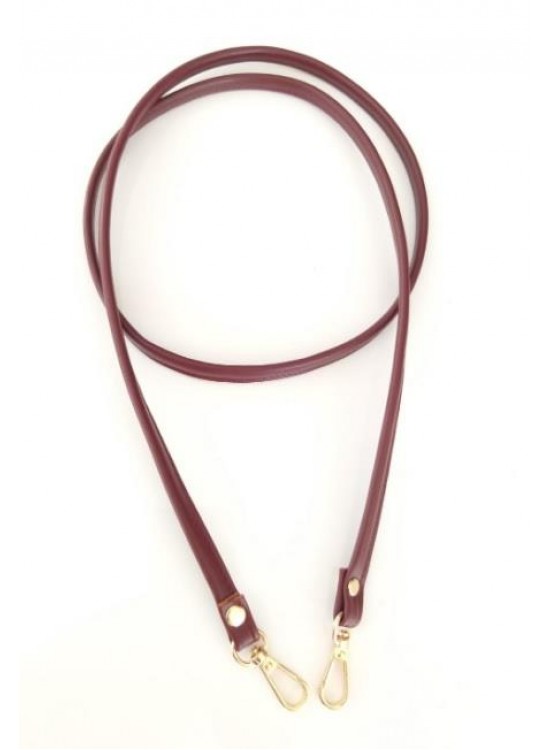 Çanta Aksesuar Spagetti Model Çanta Sapı Bordo Renk Light Gold Metal
