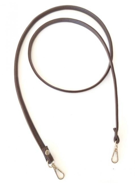 Çanta Aksesuar Spagetti Model Çanta Sapı Koyu Kahve Renk Gümüş Metal