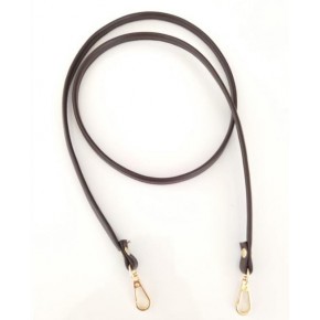 Çanta Aksesuar Spagetti Model Çanta Sapı Koyu Kahve Renk Light Gold Metal