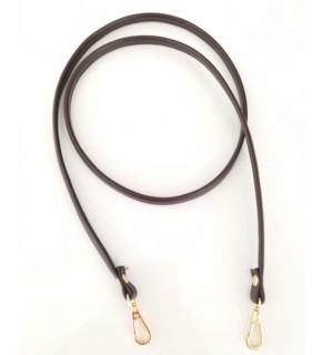 Çanta Aksesuar Spagetti Model Çanta Sapı Koyu Kahve Renk Light Gold Metal