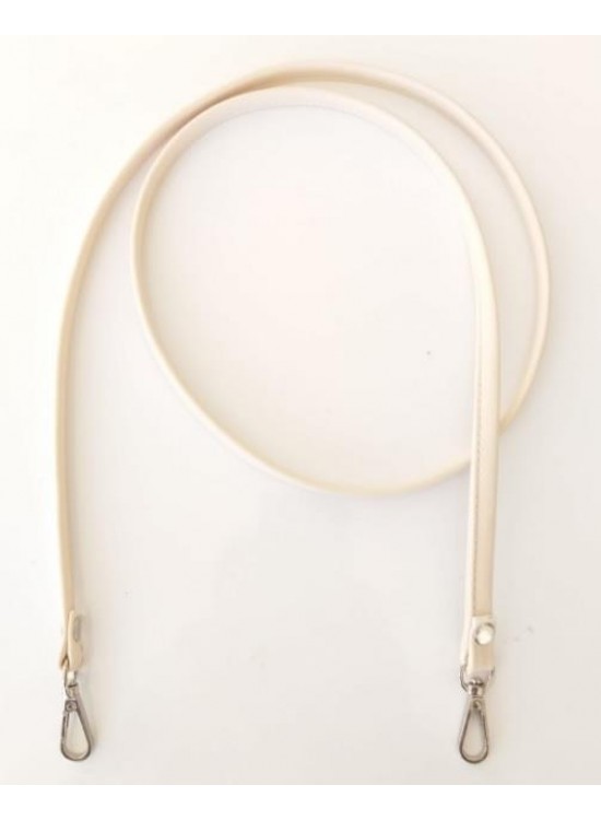 Çanta Aksesuar Spagetti Model Çanta Sapı Krem Renk Gümüş Metal