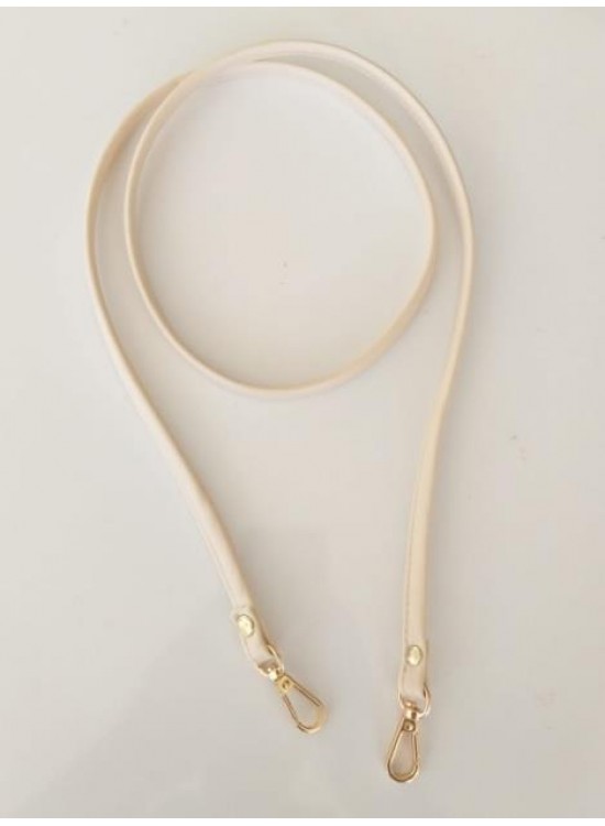 Çanta Aksesuar Spagetti Model Çanta Sapı Krem Renk Light Gold Metal