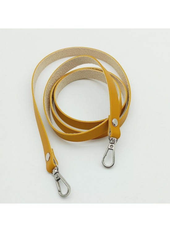 Çanta Aksesuar Spagetti Model Dikişsiz Çanta Sapı Hardal Renk Gümüş Metal