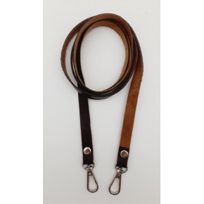 Çanta Aksesuar Spagetti Model Dikişsiz Çanta Sapı Koyu Kahve Renk Gümüş Metal