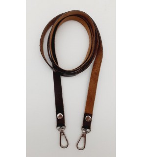 Çanta Aksesuar Spagetti Model Dikişsiz Çanta Sapı Koyu Kahve Renk Gümüş Metal