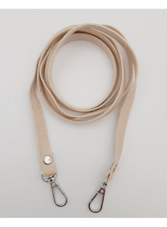 Çanta Aksesuar Spagetti Model Dikişsiz Çanta Sapı Krem Renk Gümüş Metal