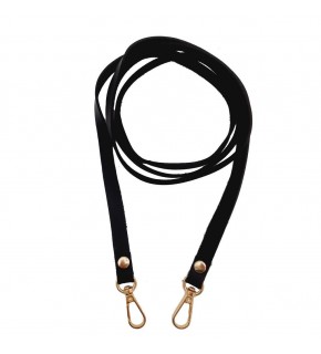 Çanta Aksesuar Spagetti Model Dikişsiz Çanta Sapı Siyah Renk Light Gold Metal