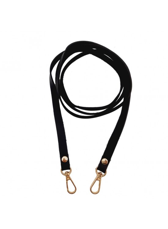 Çanta Aksesuar Spagetti Model Dikişsiz Çanta Sapı Siyah Renk Light Gold Metal