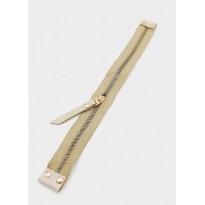 Çanta Aksesuar Stobu Gerçek Derili Bej Fermuar Light Gold Metal