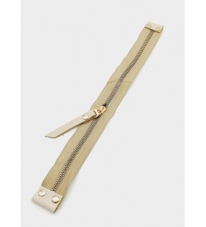 Çanta Aksesuar Stobu Gerçek Derili Bej Fermuar Light Gold Metal