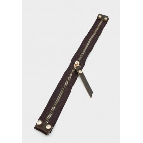 Çanta Aksesuar Stobu Gerçek Derili Kahverengi Fermuar Light Gold Metal